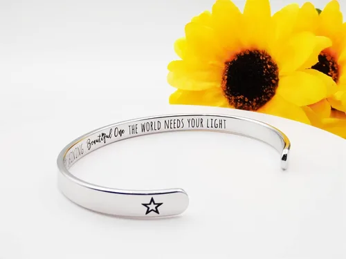 Miniatura 288 de Pulseras inspiradoras para mujer, joyería de acero inoxidable, con refranes, pulsera motivacional con mensaje oculto, pulseras grabadas para mejor