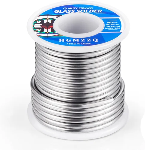 Miniatura 2 de soldadura 60/40 para vidrieras, soldadura de grado industrial para artesanos de vidrio, diámetro 3mm (0.125") 1LB (1)