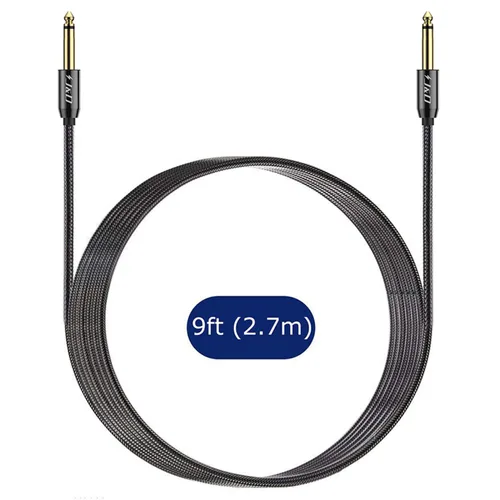 Miniatura 6 de J&D Cable de instrumento de guitarra de 0.250 in, carcasa de cobre chapado en oro, resistente 0.250 in 1/4 pulgadas, cable de audio mono TS