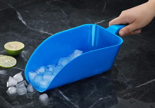Miniatura 9 de New Star Foodservice 34462 Pala de hielo utilitaria de plástico de policarbonato. Azul, 64 onzas