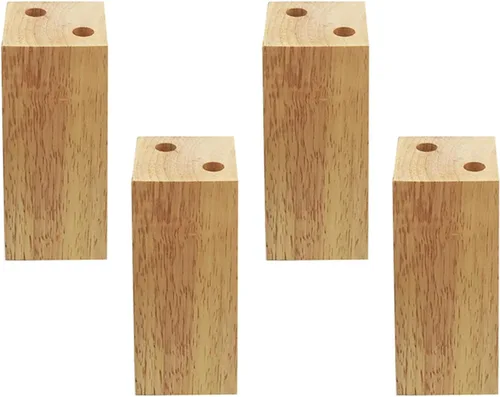 Miniatura 10 de Muebles de madera maciza de roble con patas elevadas, mesa de sofá y patas de silla, patas de gabinete, patas de bloque de madera, 3