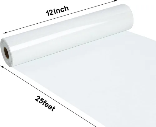 Miniatura 3 de FUNKAKA Rollos de vinilo de transferencia de calor HTV negro con purpurina, vinilo de poliuretano para planchar de 12 pulgadas x 25 pies