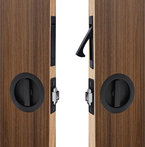 Miniatura 7 de Dontay Pestillos de paso de puerta de bolsillo sin bloqueo, palanca grande, rotación de doble cara, pestillo de privacidad (cama/baño), enrasado