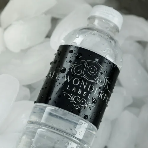 Miniatura 2 de 100 etiquetas de botella de agua de Kraft Elegance para bodas, aniversario, compromiso, fiesta, despedida de soltera