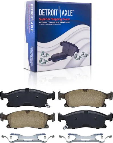 Miniatura 9 de Detroit Axle - Kit de freno delantero para Dodge Durango 2012-2020 2013-2021 Grand Cherokee Rotores de freno de disco de cerámica Pastillas de freno