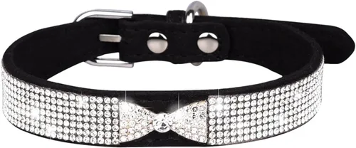 Miniatura 27 de Lindo collar para perro con diamantes de imitación brillantes, elegante collar de cristal diamante con purpurina bonita joya suave collares