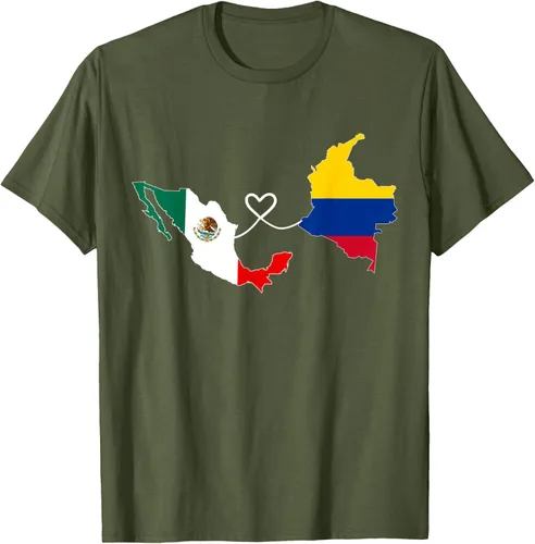 Miniatura 46 de Camiseta Half Colombian Half Mexican Flag Map DNA Mexico Colombia
