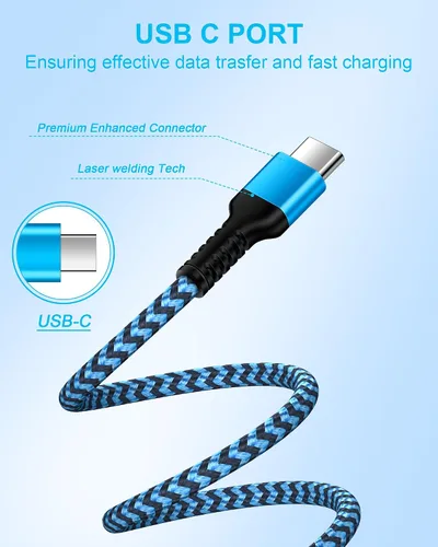 Miniatura 5 de Cable USB C para iPhone Air iPhone 17e 17 Pro Max 17 Pro 17 16e 16 Pro 15 Pro/Plus, 2 unidades de cable de carga rápida USB a Usbc, cable de carga