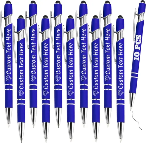 Miniatura 92 de Bolígrafos personalizados con grabado de nombre personalizado, bolígrafos de punta de lápiz con punta de lápiz personalizada, bolígrafos de Azul