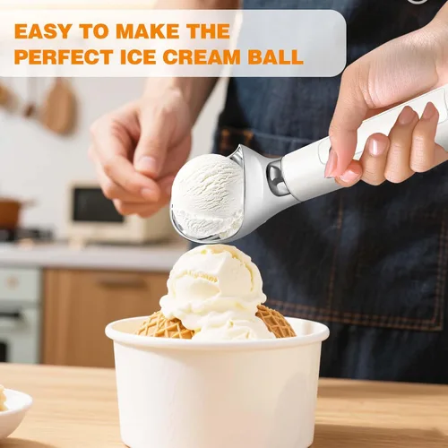 Miniatura 6 de Cuchara de helado calentada recargable, impermeable, cuchara eléctrica para helado duro, recargable con pantalla LED, calienta a 158 °F para tiendas