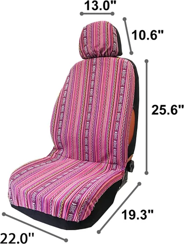 Miniatura 3 de Funda de asiento de coche rosa hippie bohemio, 4 piezas, lindos accesorios occidentales para mujeres y niñas, fundas interiores automotrices a