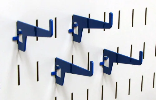 Miniatura 9 de Wall Control Ganchos de metal azul (paquete de 2) – Capacidad de 35 libras, estilo moderno, ranurados, resistentes a la corrosión, para montaje