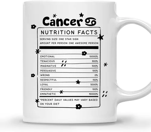 Miniatura 18 de Gossby Aquarius Nutrition Fact Taza de café – Regalo del signo del zodiaco para mujeres, cumpleaños, regalo de astrología de Navidad para mujeres
