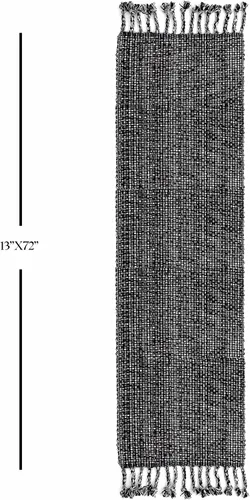 Miniatura 3 de Camino de mesa 100% algodón para mesas de comedor, rectangular, tejido de dos tonos, 72 x 13 pulgadas, suave y duradero, color negro (paquete de 1)