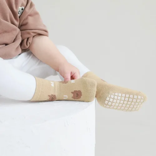 Miniatura 7 de BOOPH Calcetines antideslizantes para niños pequeños, 5 pares