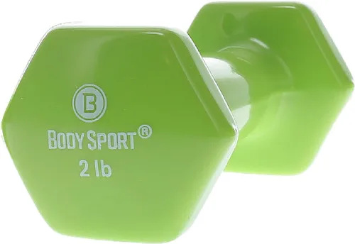 Body Sport Mancuerna recubierta de vinilo para mano, mancuerna de ejercicio y fitness para entrenamiento de equipo de gimnasio en casa,