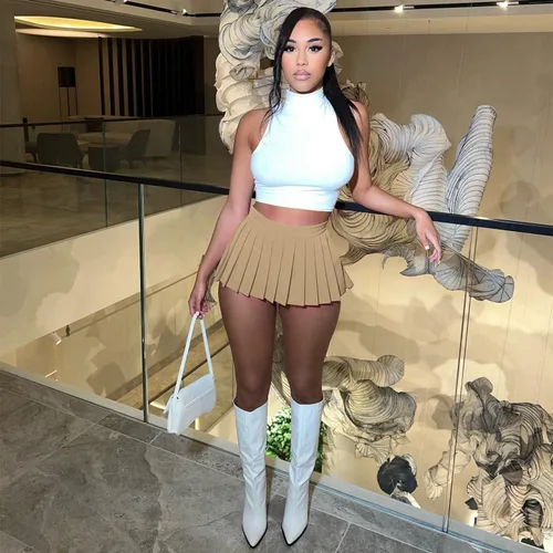 Miniatura 2 de Minifaldas plisadas para mujer, sexy y linda, falda cargo corta Y2K, falda pantalón de tenis, patinadora, línea A con abertura