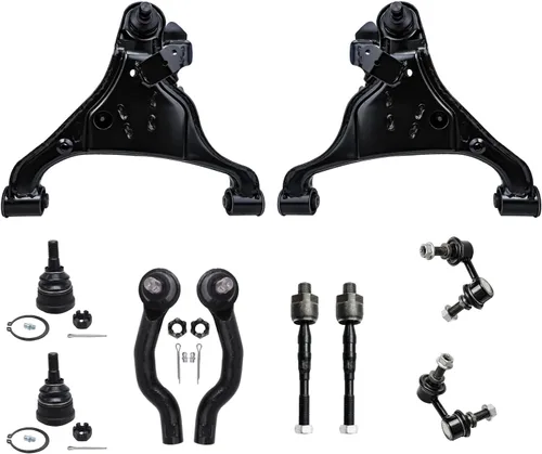 Miniatura 34 de Detroit Axle - Kit de suspensión frontal de 10 piezas para Jeep 2002-2004 Liberty, 2 brazos de control superiores con rótula 2 rótulas inferiores, 4