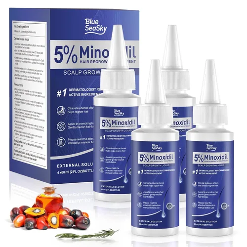 Suero de regeneración del cabello de minoxidil al 5% para mujeres y hombres, aceite de romero, biotina, aceite de batana, tratamiento tópico,
