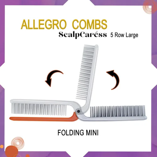Miniatura 8 de Allegro Combs ScalpCaress: cepillo de pelo EDC Mini cepillo plegable unisex, para niños, ideal para cabello corto, cerdas suaves. Cepillo apto