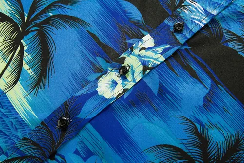 Miniatura 5 de EUOW - Camisa hawaiana de manga corta para hombre, con botones, de verano, para playa