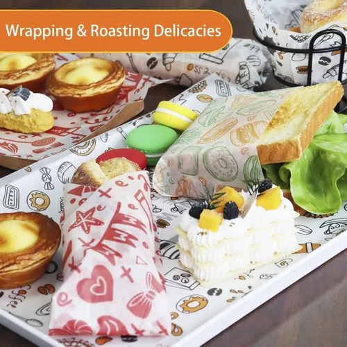 Miniatura 5 de 300 hojas de papel de delicatessen de 8 x 12 pulgadas, hojas de papel encerado para alimentos, papel de envoltura de sándwich resistente a la grasa