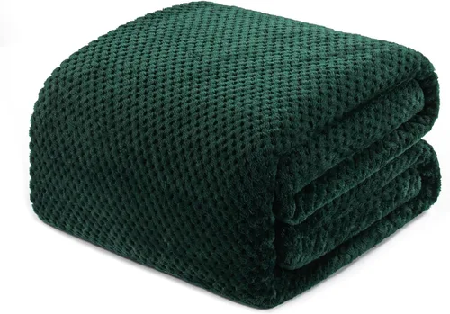 Miniatura 35 de Exclusivo Mezcla - Manta de vellón extragrande para sofá o cama, mantas supersuaves y cálidas con textura de gofre, acogedora, mullida y ligera Azul
