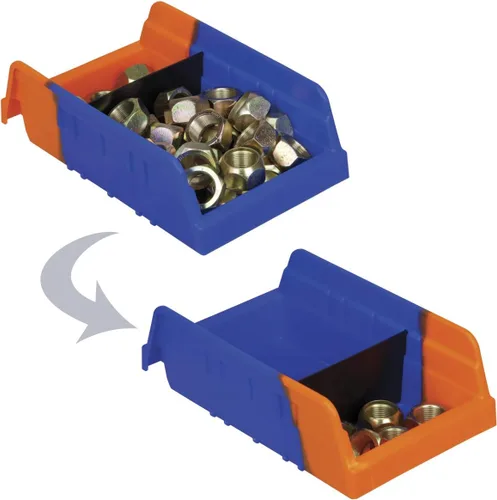Miniatura 4 de Akro-Mils 36442 - Cubo de plástico Kanban con control de inventario con doble tolva indicador, 11-5/8 pulgadas x 4-1/4 pulgadas x 4 pulgadas