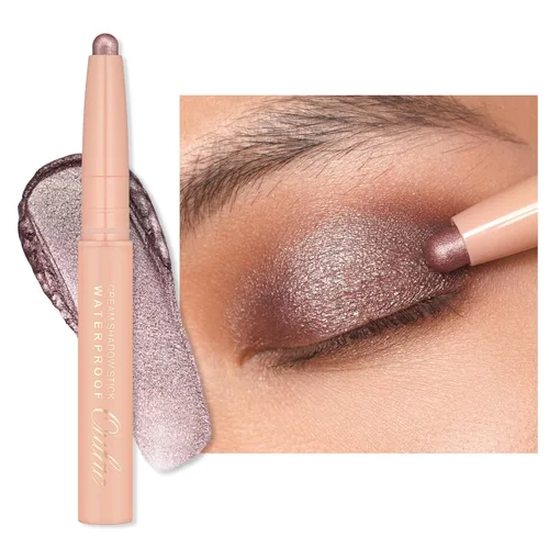 Miniatura 18 de Oulac Twist-Up Sombra de Ojos Brillante en Barra – Maquillaje de Ojos Vegano y Libre de Crueldad con Textura Cremoso y Mezclable, Resistente al 01