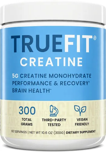 TrueFit Creatina para mujeres y hombres, creatina micronizada pura monohidrato suplemento en polvo para tonificación muscular, apoyo al estado de