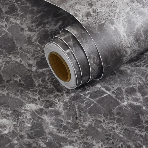 Miniatura 9 de VEELIKE Papel tapiz de mármol negro mate para encimeras de cocina de 15.7 x 118 pulgadas, papel de contacto de mármol impermeable, autoadhesivo