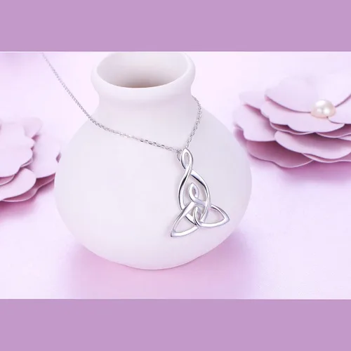 Miniatura 3 de FLYOW Collar de plata de ley 925 con nudo celta para mujer, regalo de cumpleaños para mamá
