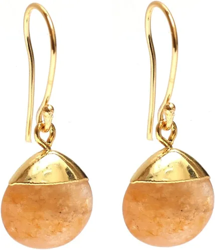 Miniatura 18 de Gempires - Pendiente de gancho de pera natural, pendiente de meditación, joyería hecha a mano, regalo para ella