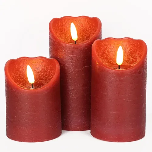 Miniatura 10 de Eldnacele Velas parpadeantes sin llama con temporizador remoto, mecha 3D de cera real, funciona con pilas, velas blancas con control remoto, juego