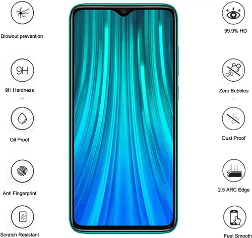 Miniatura 8 de Funda para Xiaomi Redmi Note 8 Pro con protector de pantalla de vidrio templado híbrido resistente Armadura protectora con soporte de anillo de 360