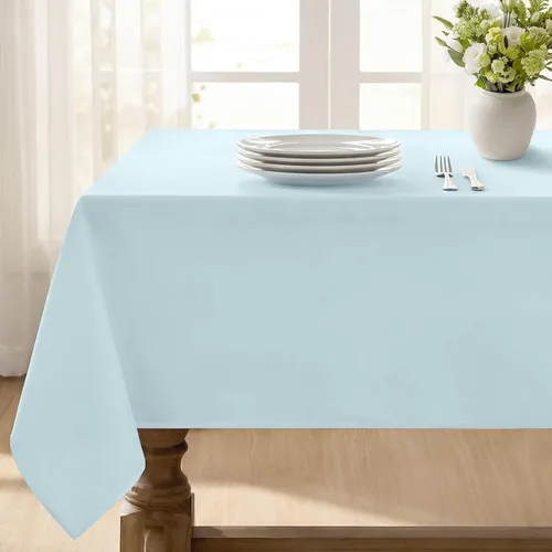 Miniatura 33 de Softalker Mantel rectangular, impermeable y resistente a las manchas, de tela, sin arrugas, lavable, cubierta de mesa de poliéster de 6.19 onzas por