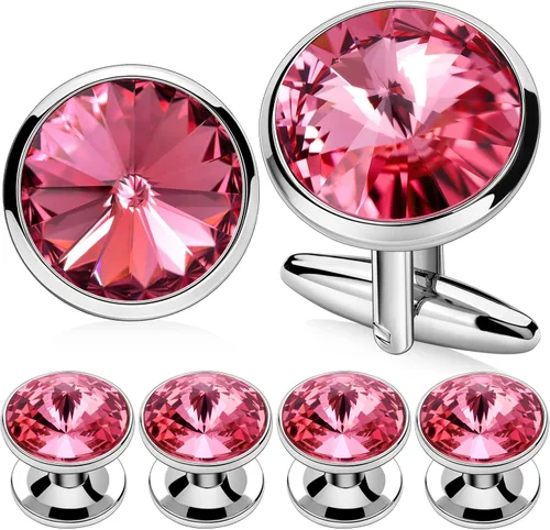 Miniatura 69 de HAWSON Gemelos para hombre con juego de tachuelas de camisa de 4/6 piezas, caja de regalo, joyería para hombre o accesorios para boda, fiesta