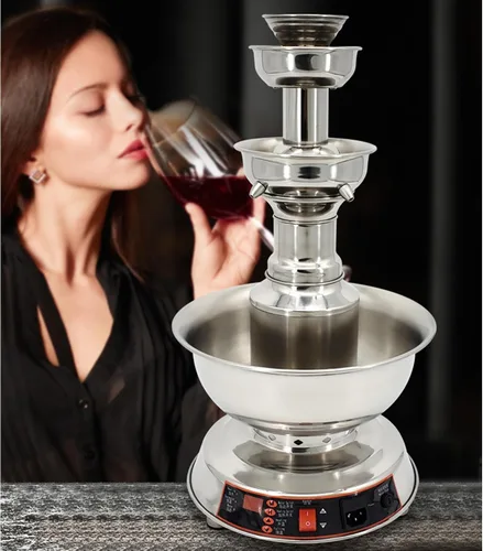 Miniatura 8 de Máquina eléctrica de fuente de vino y champán de 3 niveles, dispensador de calentador de bebidas comercial de acero inoxidable con ajuste