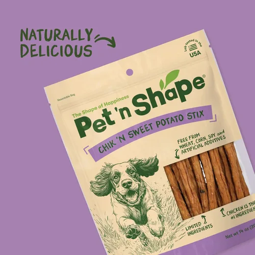 Miniatura 5 de Pet 'n Shape Chik 'n Sweet Potato Stix - Golosinas para perros, fabricadas y obtenidas en los Estados Unidos, 14 onzas