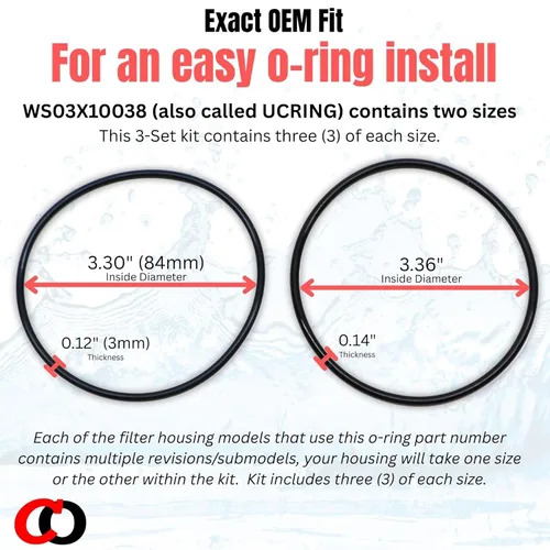 Miniatura 3 de Captain O-Ring – Juntas tóricas de repuesto UCRING / WS03X10038 para GE GXWH20F GXWH20T GXWH04F GXRM10RBL GX1S01R carcasas de filtro de agua