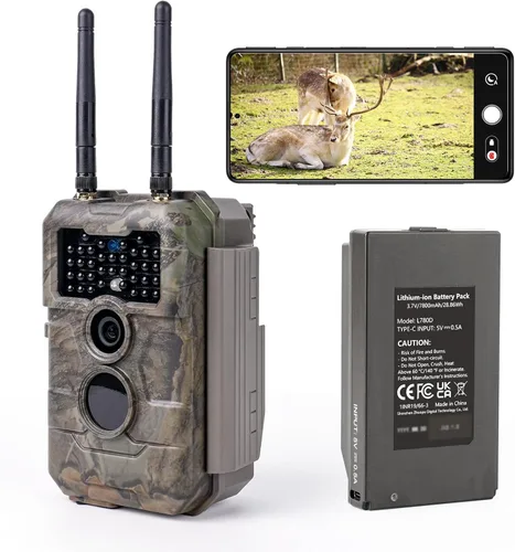 Miniatura 10 de GardePro Cámara de rastreo Bluetooth WiFi E8 2.0 (no celular), video 4K y fotografía de 64 MP, antenas duales, conexión estable, visualización
