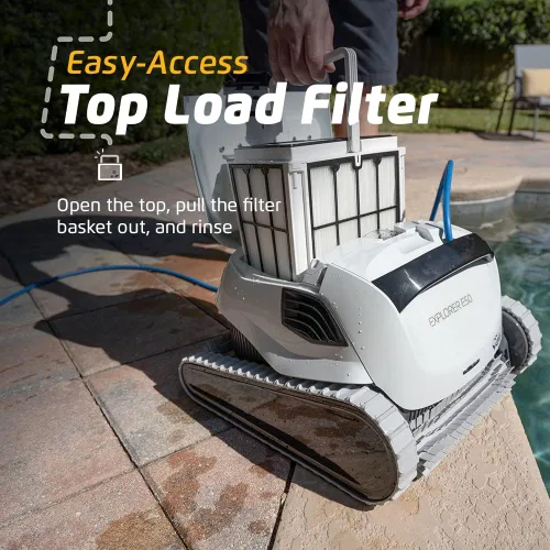 Miniatura 7 de Dolphin Explorer E50 - Aspirador robótico automático Wi-Fi para piscina, incluye carrito para un fácil transporte y almacenamiento, ideal