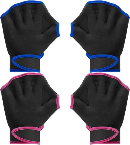 Miniatura 12 de Sumind 2 pares de guantes de natación de neopreno para entrenamiento acuático, guantes de neopreno, para fitness, aeróbicos acuáticos, entrenamiento