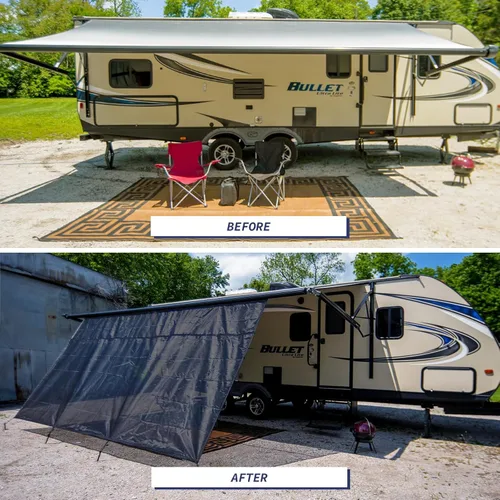 Miniatura 5 de NAIMORUI Pantalla para toldo de autocaravana con cremallera, pantalla frontal de toldo de autocaravana de 8' x 9'3", malla negra, bloqueador UV
