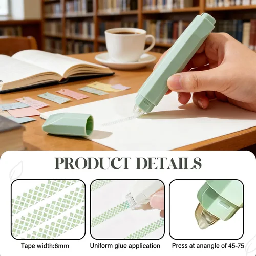 Miniatura 3 de 4 bolígrafos de cinta de doble cara, rodillo de cinta de doble cara para álbum de recortes, suministros multiusos para álbumes de recortes, Rosa