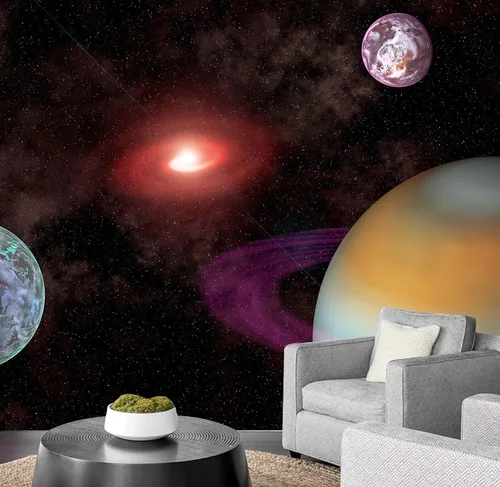 Miniatura 20 de NWT Calcomanía removible para pared, diseño de nube galáctica, estrella, nebulosa, fantasía, ciencia ficción, astronomía y arte espacial, arte