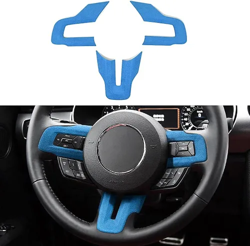 Miniatura 9 de Emblema de botón de volante 3D rojo con adorno de borde para interiores de roadster Mustang 2015 2016 2017 2018 2019 2020 2021 2022 2023 accesorios