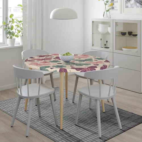 Miniatura 4 de Futterya Decorative Round Tablecloth Fitted Elastic Waterproof Table Cloth Cover Stretch Table Pad Cover for Parties Weddings Banquet Outdoor Events