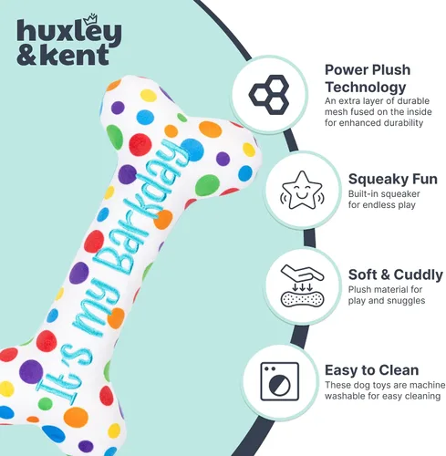 Miniatura 4 de Huxley & Kent Divertido juguete para perros con chirriante – Juguetes chirriantes de felpa para perros pequeños, medianos y grandes – Animal