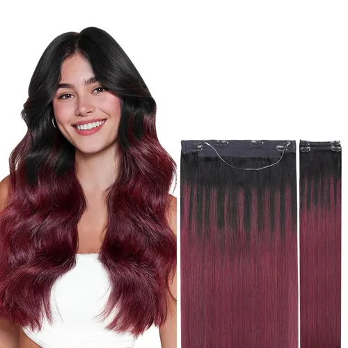 Miniatura 40 de GOO GOO Extensiones de Cabello Humano con Alambre, 18A/613A Rubio Oscuro mezclado con Rubio Decolorado Resaltado 18 pulgadas 95g, Extensiones